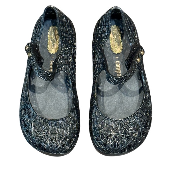 Mini Melissa Campana Papel black/silver glitter shoes - Picture 2 of 9